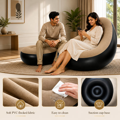 CloudRest™ Inflatable Lounger Sofa with Foot Rest