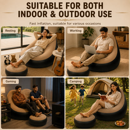 CloudRest™ Inflatable Lounger Sofa with Foot Rest