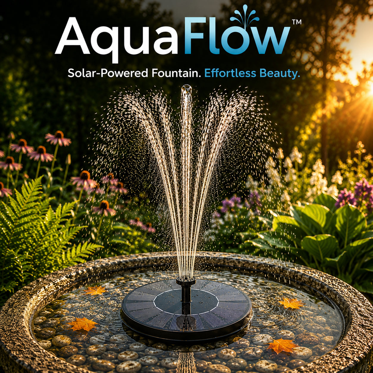 AquaFlow™ Solar Water Fountain Pump