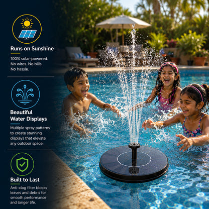 AquaFlow™ Solar Water Fountain Pump