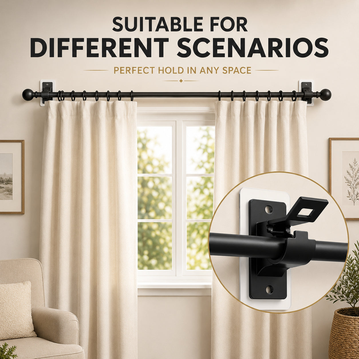 StickPro™ No-Drill Curtain Rod Holder [1 Pair]