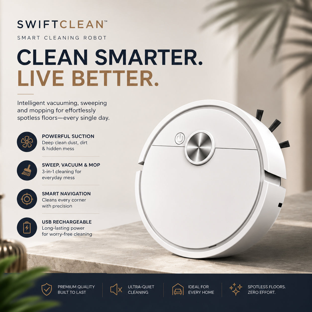 SwiftClean™ Mini Robot Vacuum