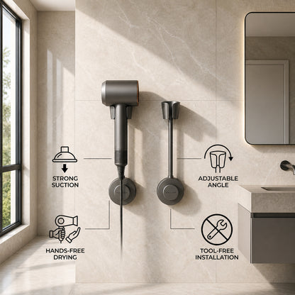 AirGlam™ Hands-Free Hair Dryer Holder