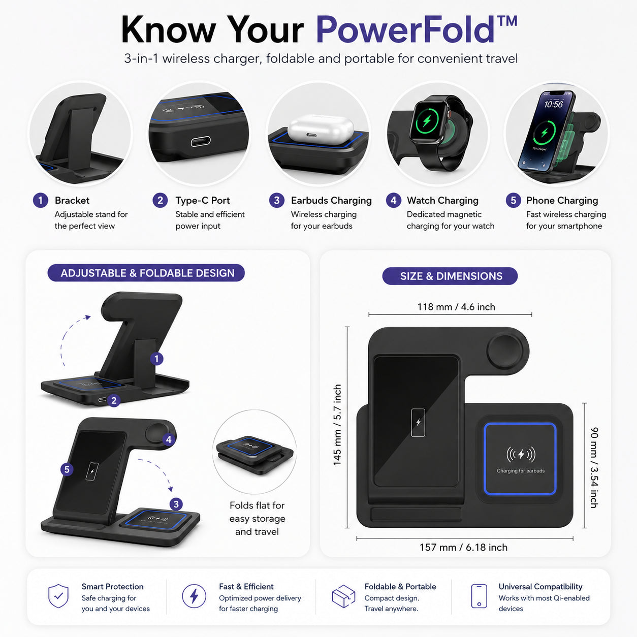 PowerNest™ 3-in-1 Wireless Charger