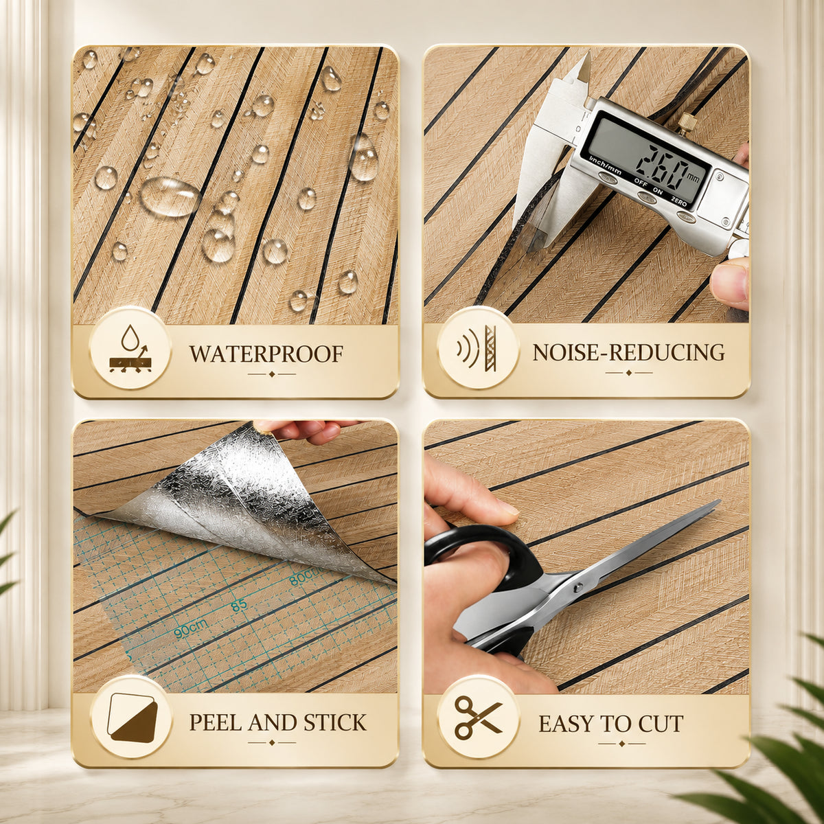 LuxeWall™ Peel & Stick Wood Wall Panels (10ft x 1.25ft)