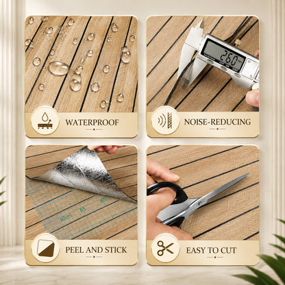 LuxeWall™ Peel & Stick Wood Wall Panels (10ft x 1.25ft)