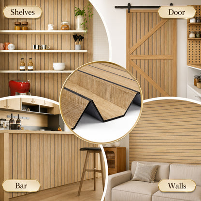LuxeWall™ Peel & Stick Wood Wall Panels (10ft x 1.25ft)