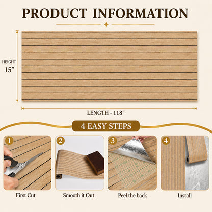 LuxeWall™ Peel & Stick Wood Wall Panels (10ft x 1.25ft)