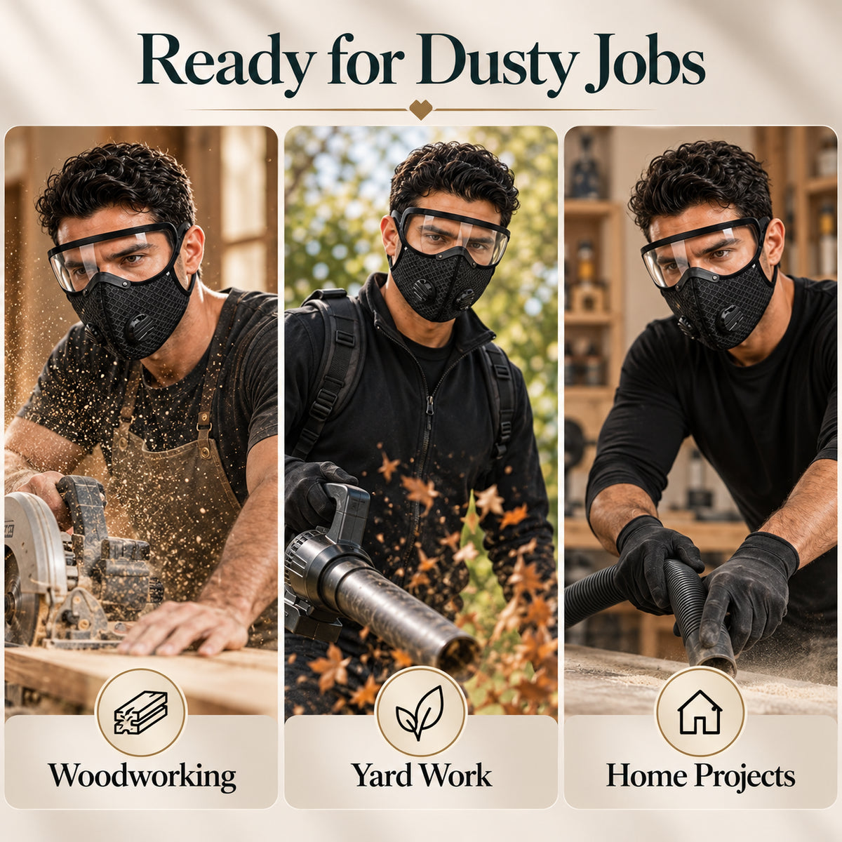 AirGuard™ Dust Mask with Anti-Fog Eye Shield
