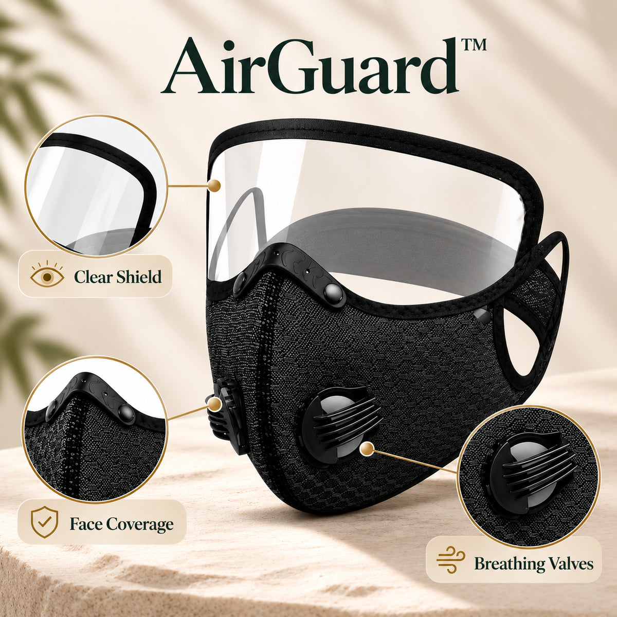 AirGuard™ Dust Mask with Anti-Fog Eye Shield