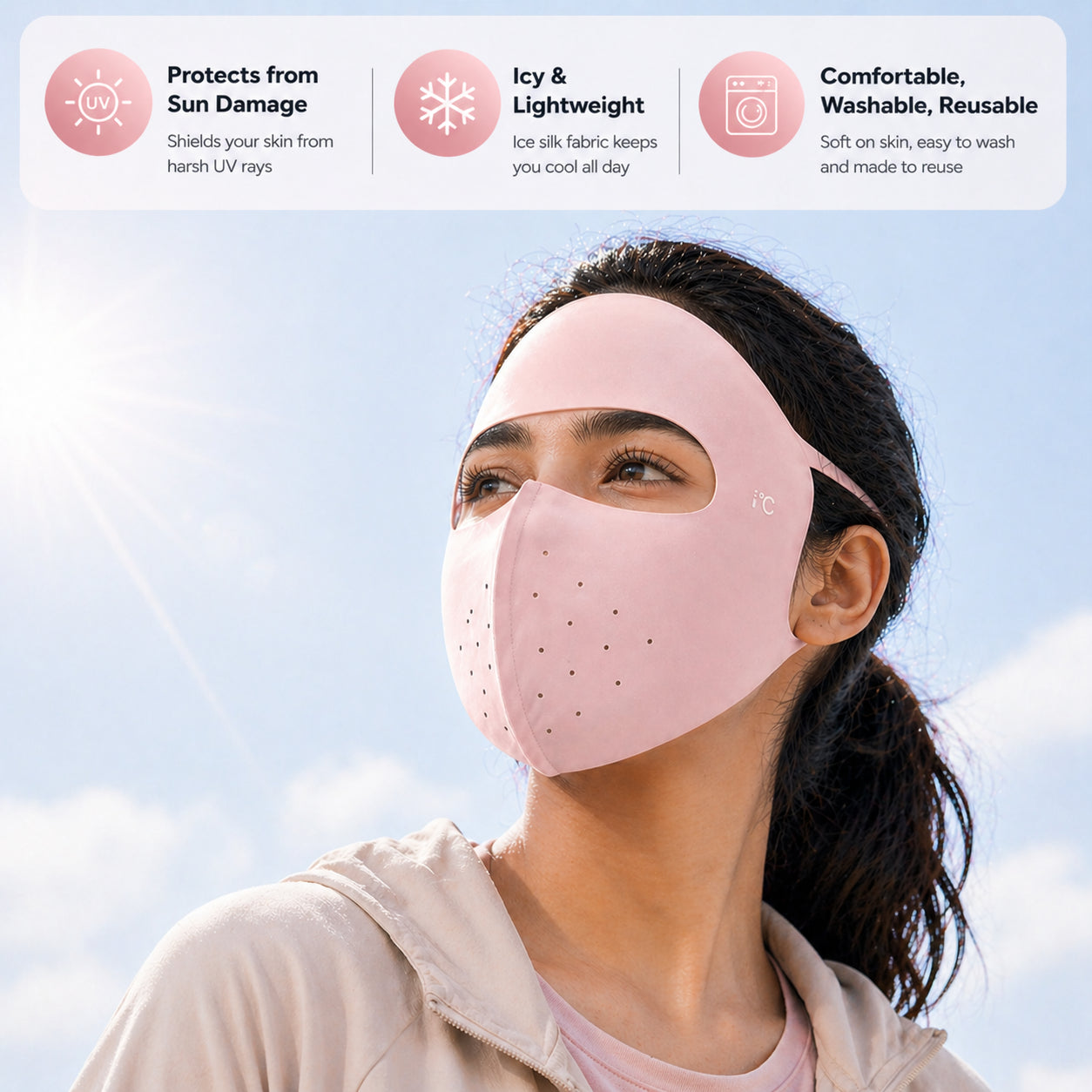 SunShield™ Ice Silk Face Mask