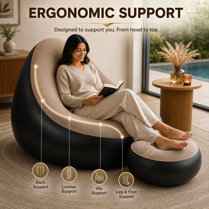 CloudRest™ Inflatable Lounger Sofa with Foot Rest