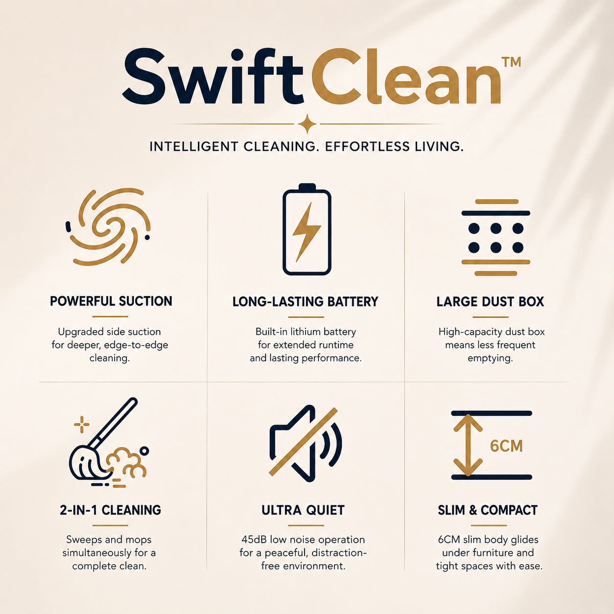 SwiftClean™ Mini Robot Vacuum
