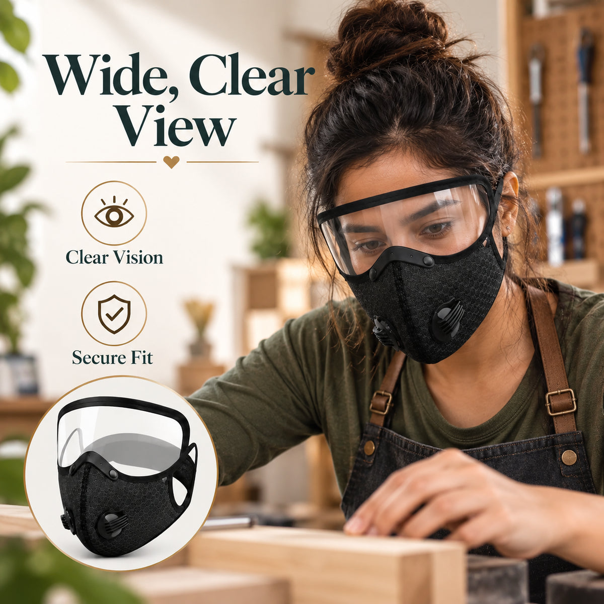 AirGuard™ Dust Mask with Anti-Fog Eye Shield